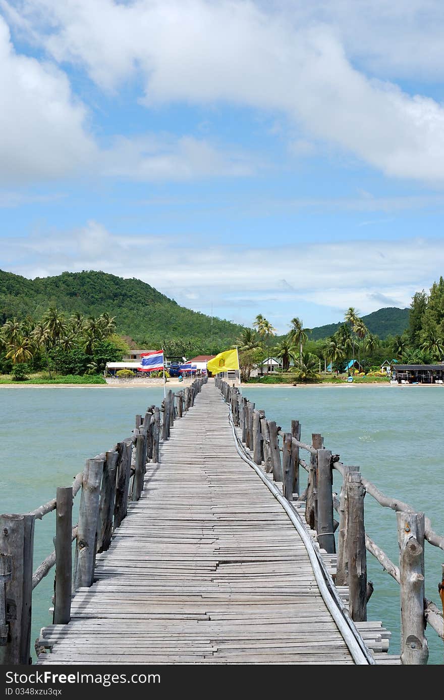 Wood Bridge To The Beach