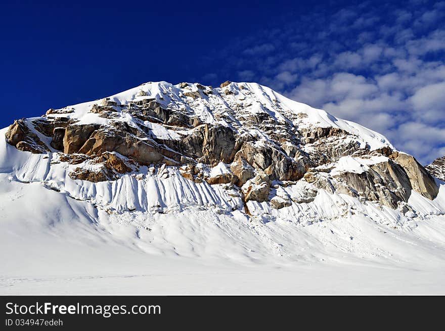 Beautiful mountain landscape neat eldridge glacier in alaska. Beautiful mountain landscape neat eldridge glacier in alaska