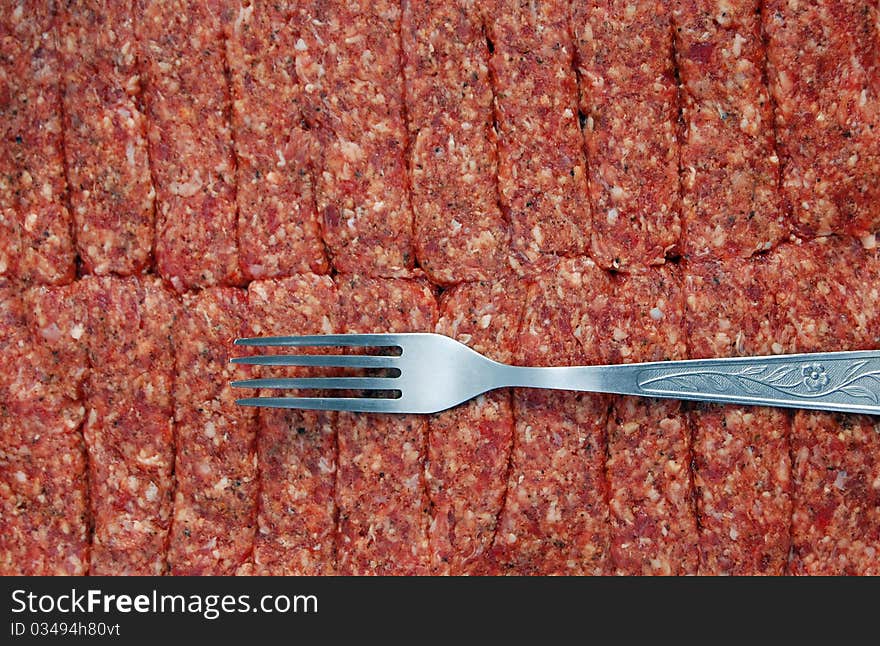 Fork and minced meat