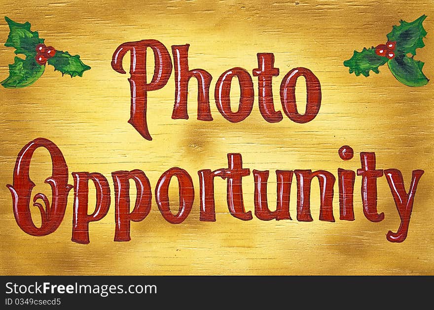 Wood photo opportunity sign at a fair