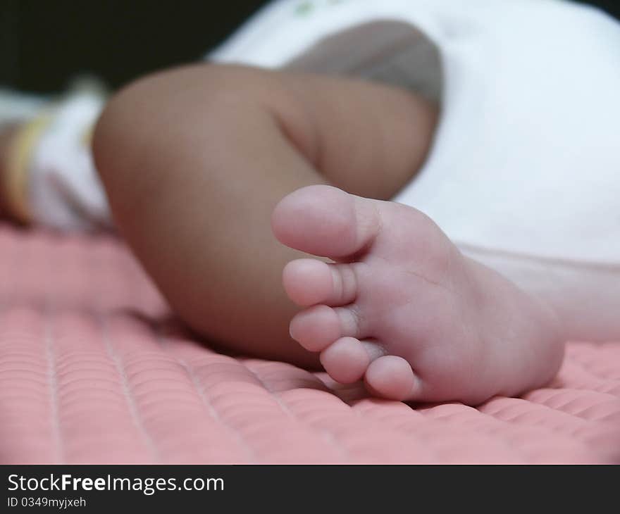 Sleeping baby s foot