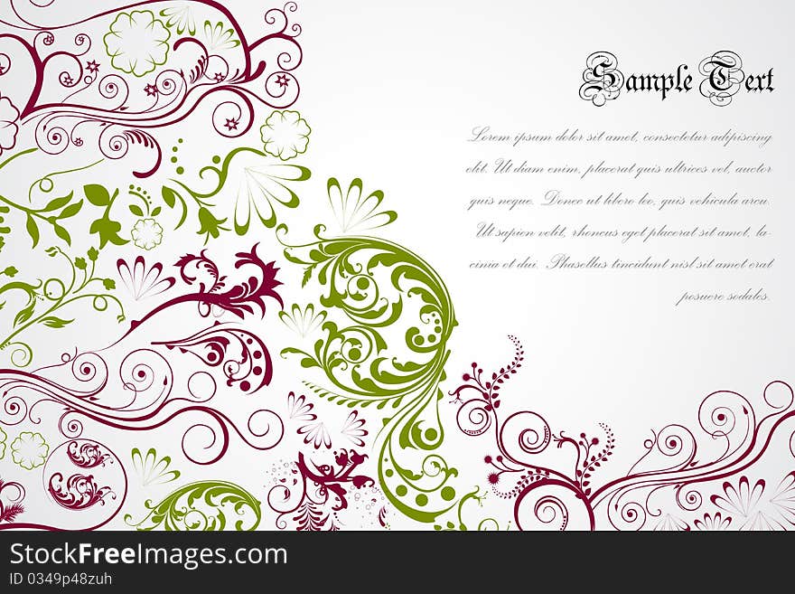 Illustration of colorful floral background