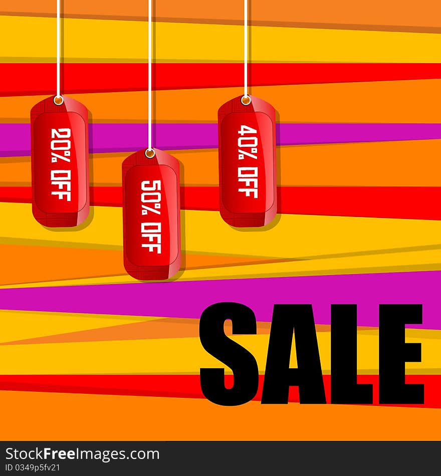 Illustration of sale and discount tags