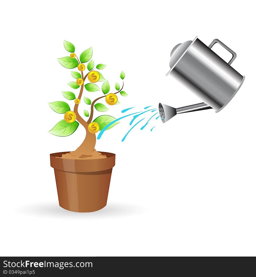 Illustration of dollar plant on white background