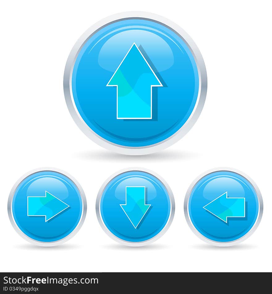 Illustration of arrow buttons on white background