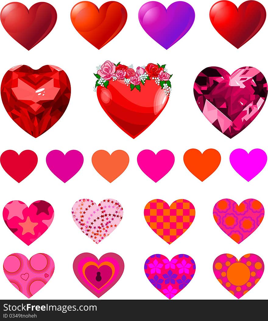 Fun  set of different heart shapes. Fun  set of different heart shapes.