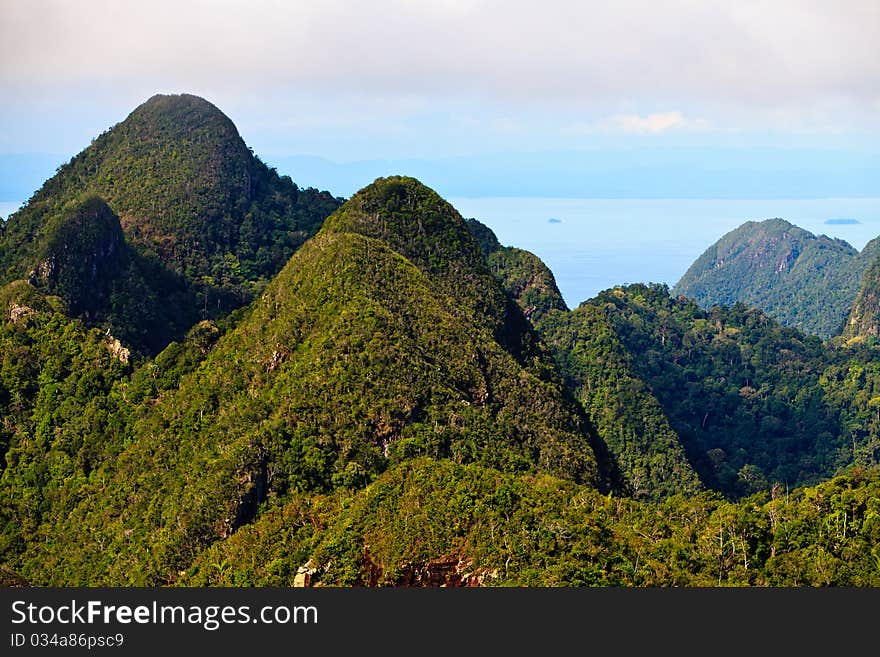 Mountain view of the island Lankawi