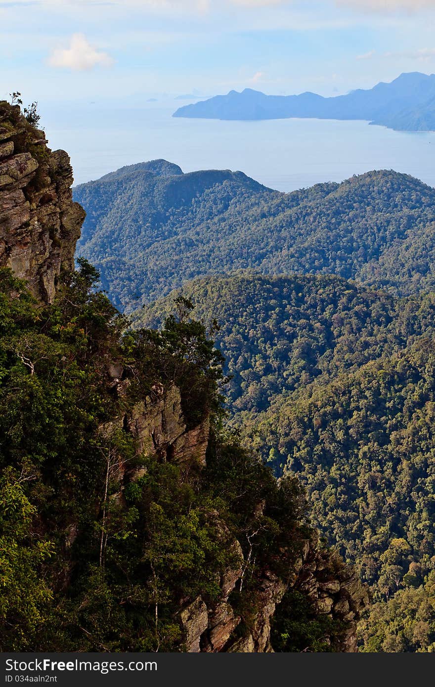 Mountain view of the island Lankawi