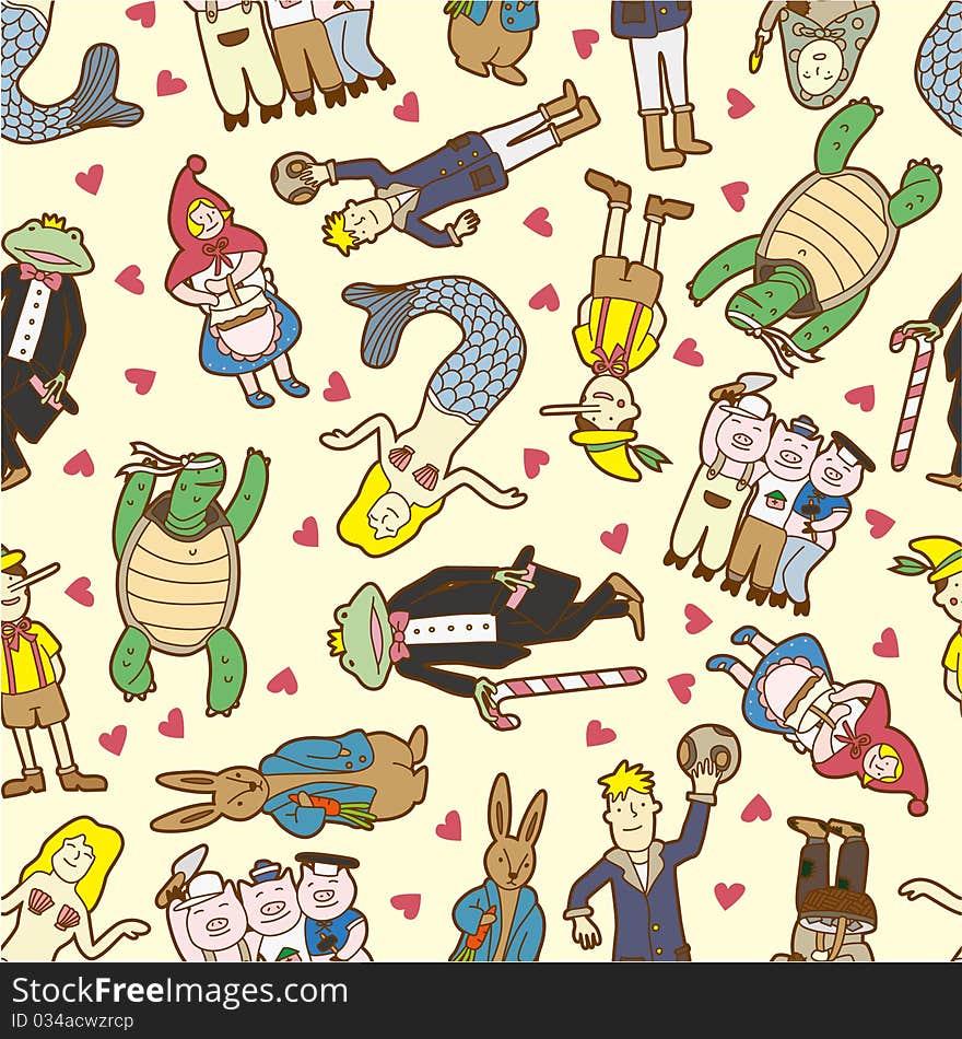 Seamless story pattern,vector drawing