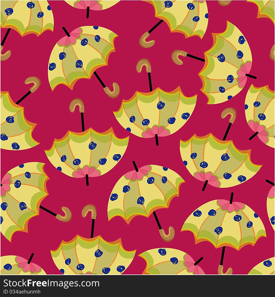 Seamless umbrellas pattern,vector drawing