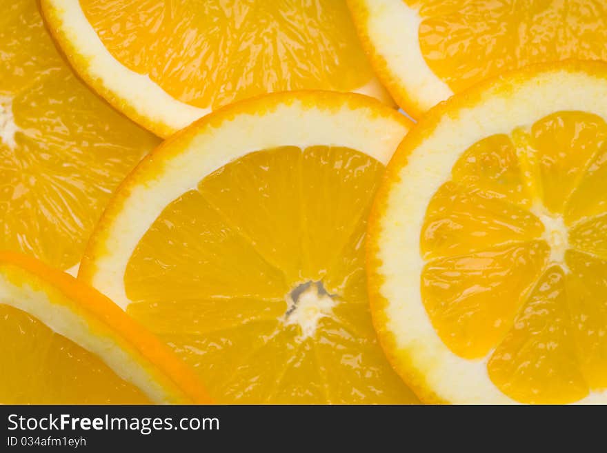 Orange slices, close-up detail