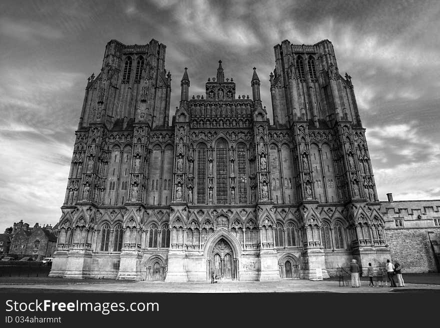 Gothic cathedral at wells England. Gothic cathedral at wells England