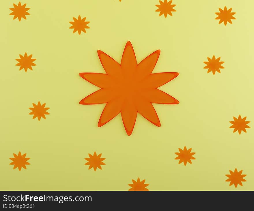 The abstract sun with stars on a light background. The abstract sun with stars on a light background