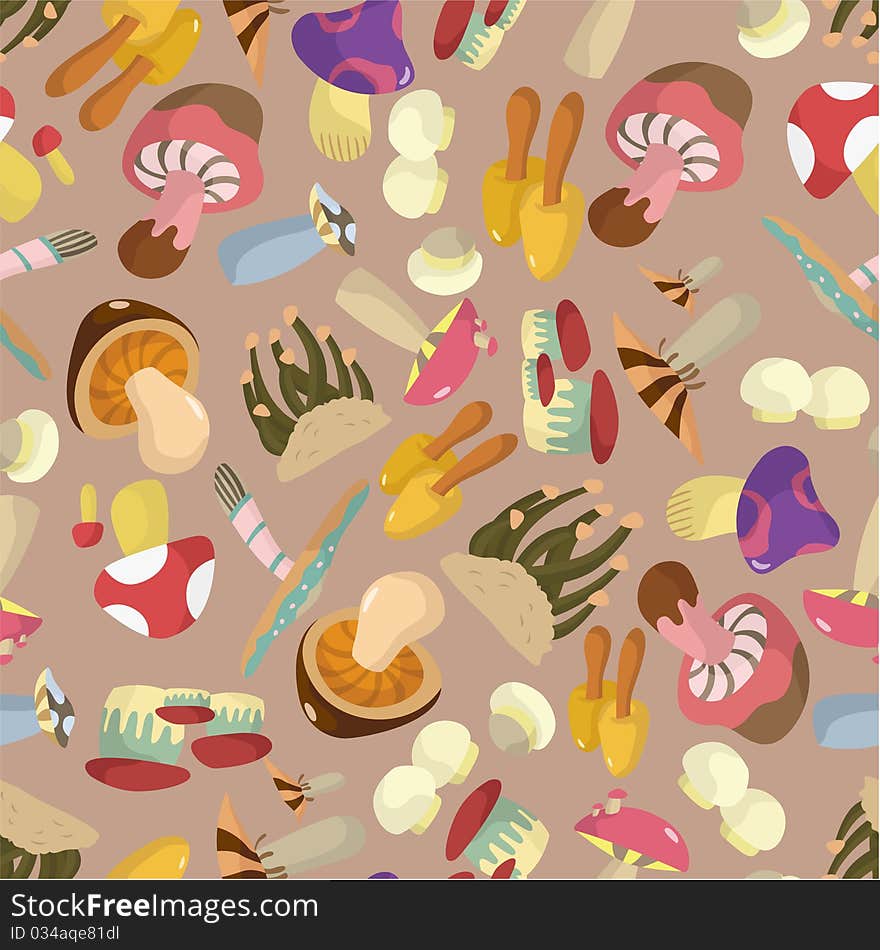 Seamless Mushrooms pattern