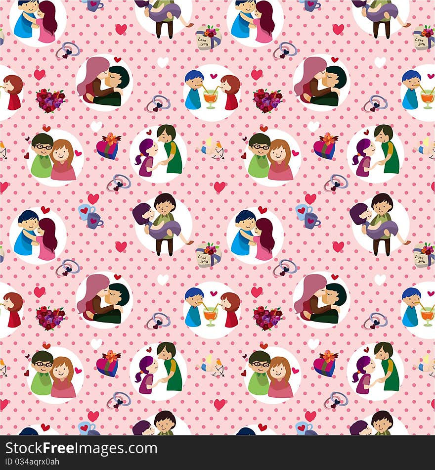 Seamless Valentine's Day pattern, drawing