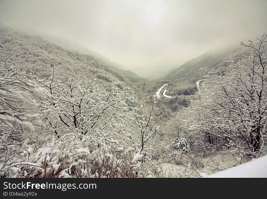 The Winter at mountains- china