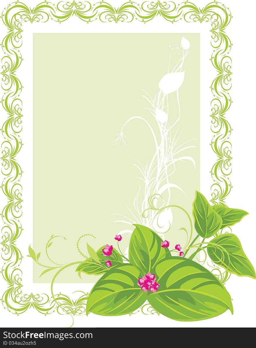 Decorative frame. Spring bouquet