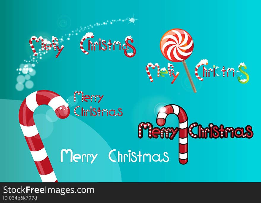 Logo of lollipops and candies. logo Merry Christmas!. Logo of lollipops and candies. logo Merry Christmas!