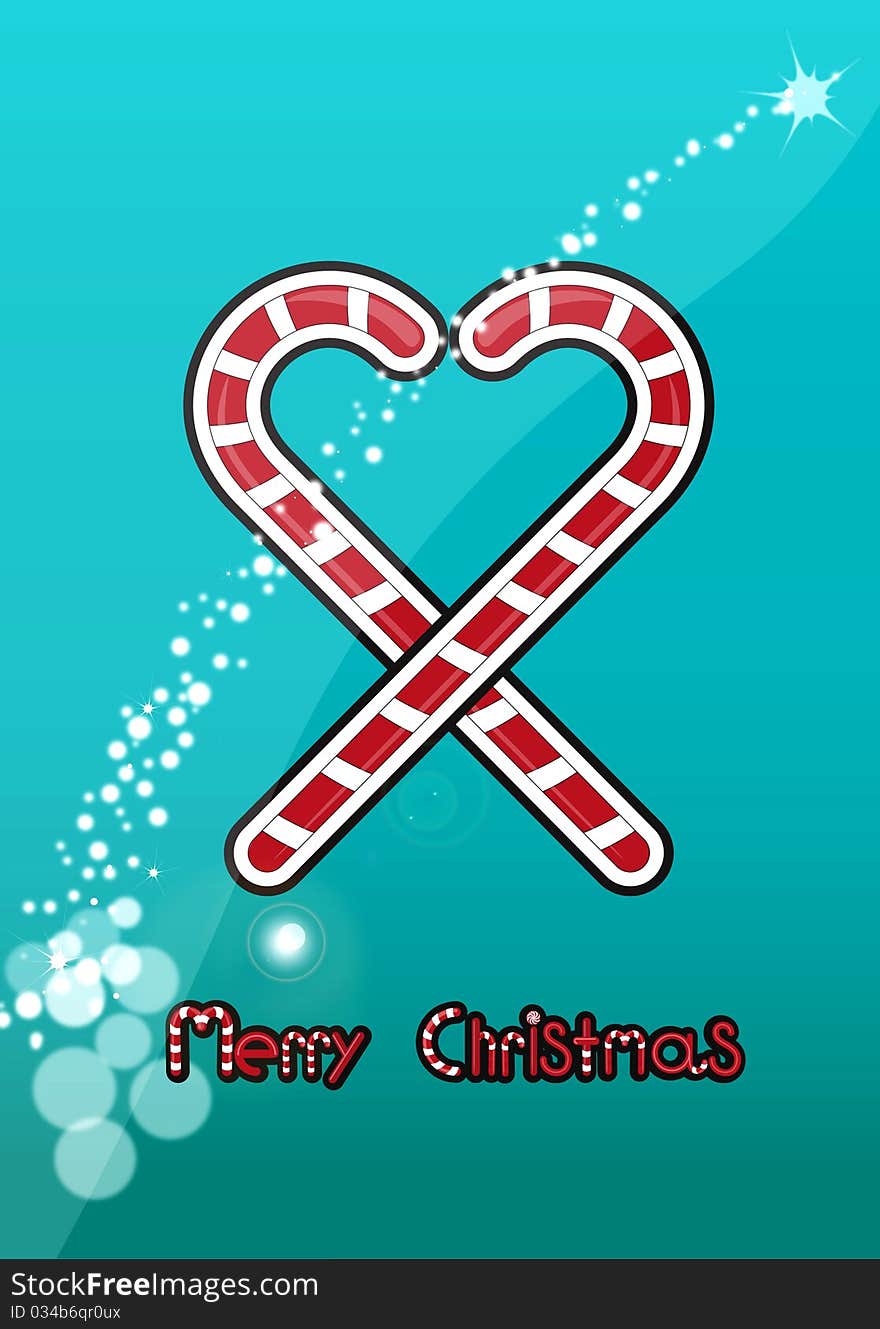 Heart with a black stroke of Christmas candy.  At the bottom of the logo Merry Christmas!