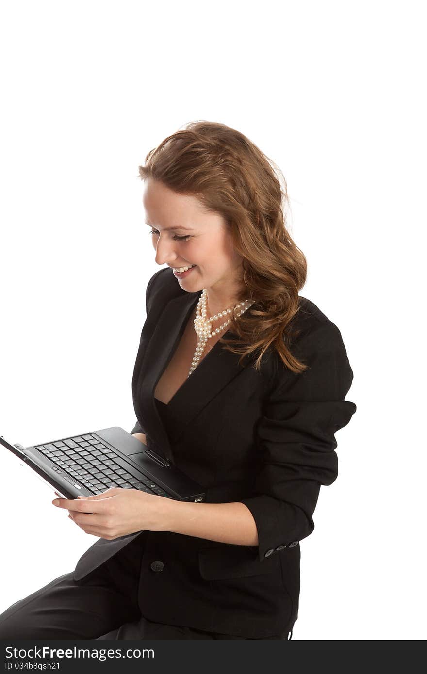 Beautiful young  Woman with Laptop