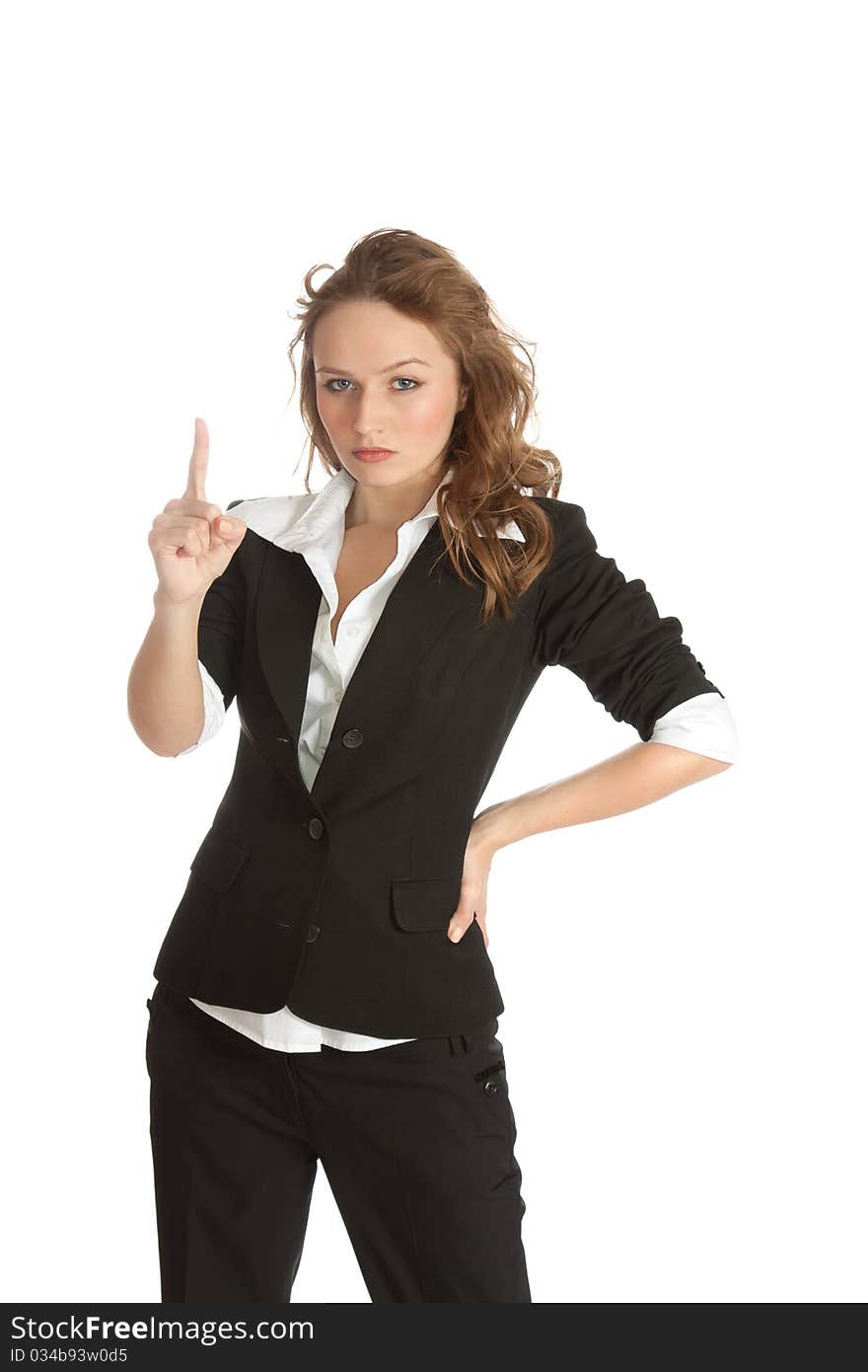 Business woman. Isolated over white background