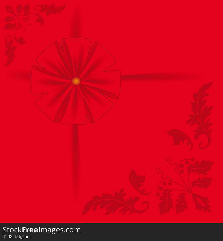 Red background with a bow