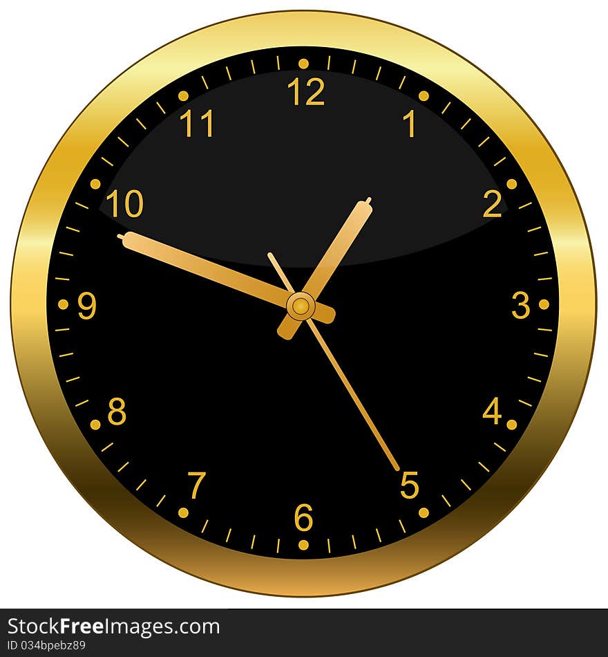 Vector illustration of a clock isolated on a white