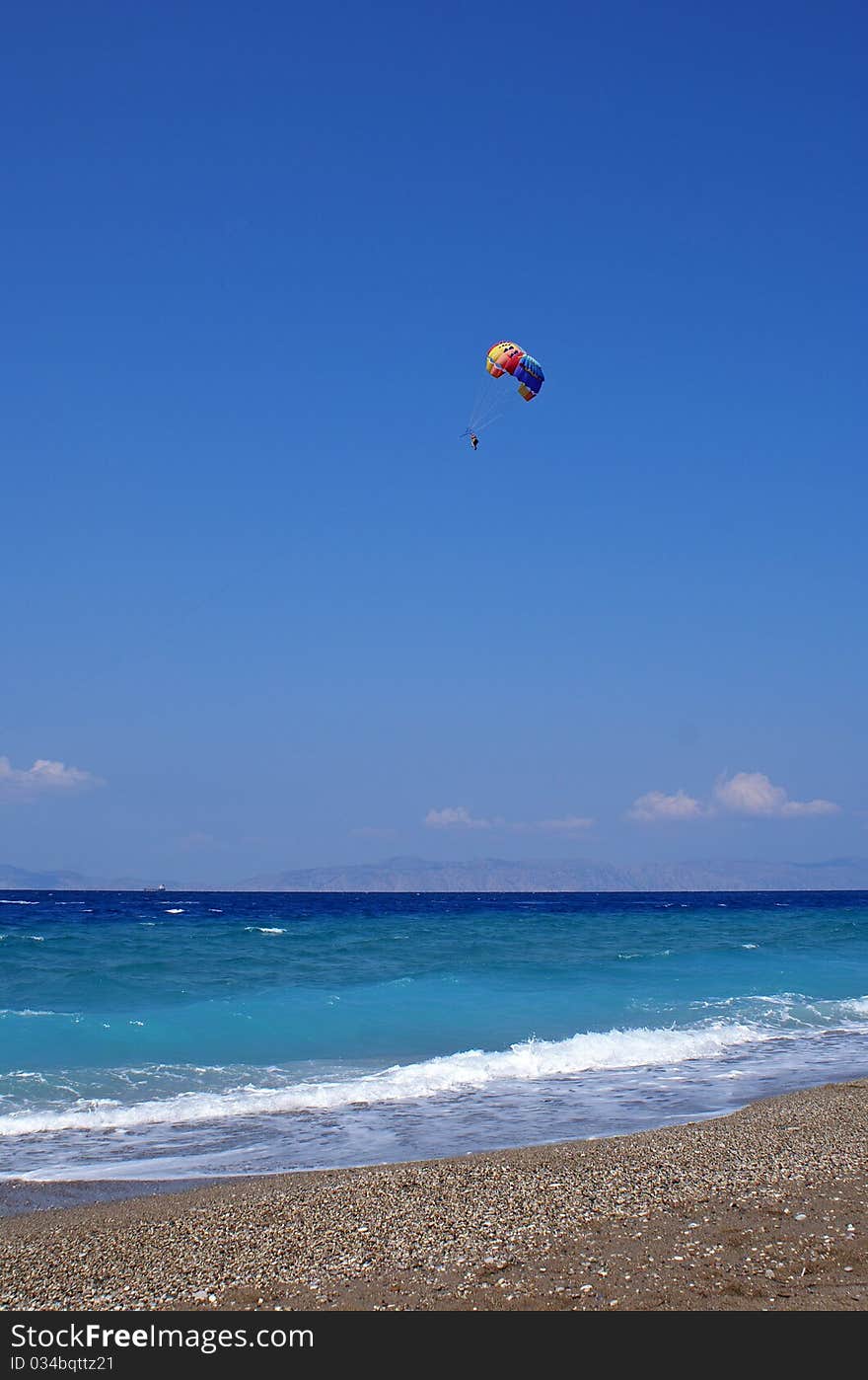 Parasailing on the sunny day