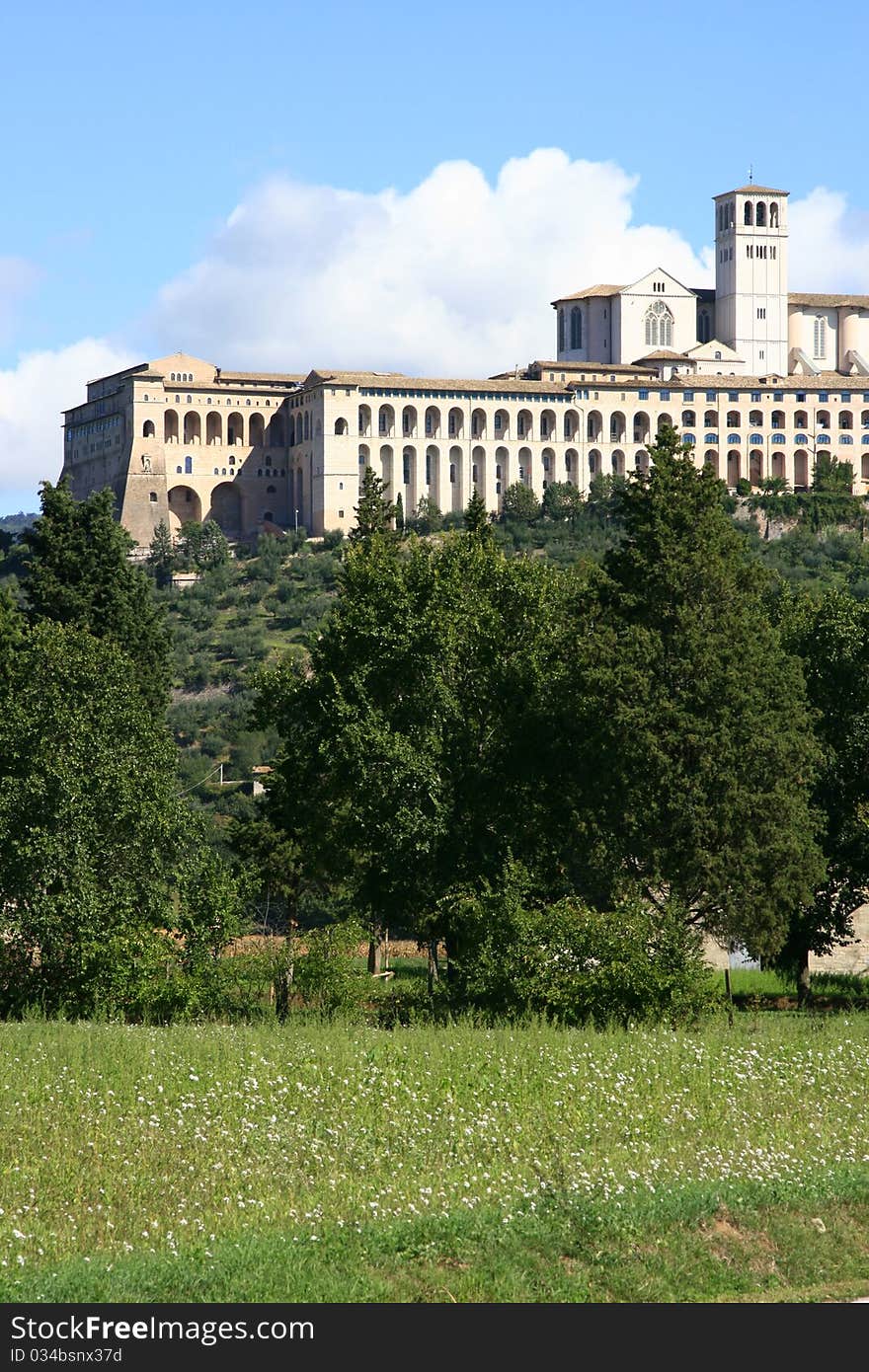 Landscape of the Basilica of Assisi, Italy