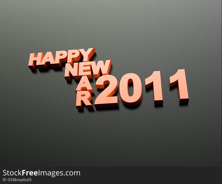 3d new year 2011 shape