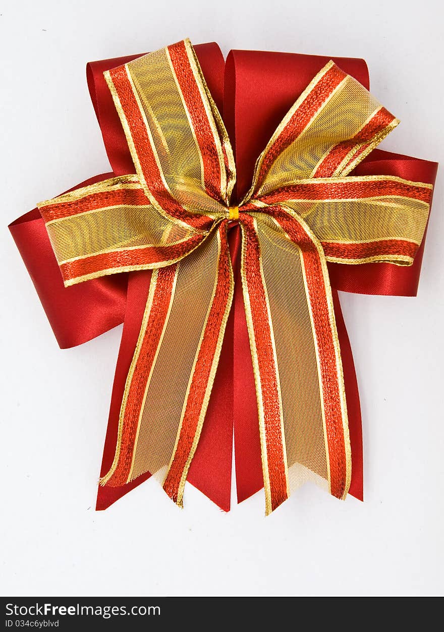 Ribbon bow for gift box. Ribbon bow for gift box