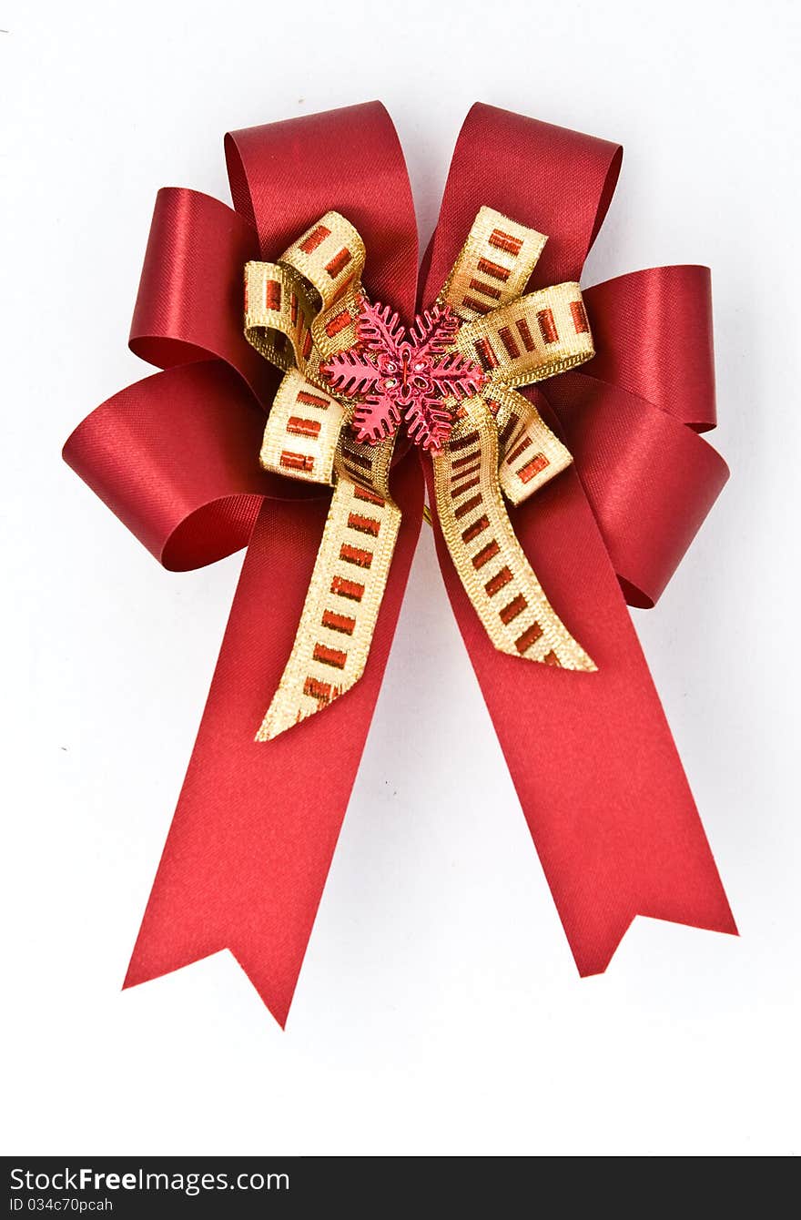 Ribbon bow for gift box. Ribbon bow for gift box