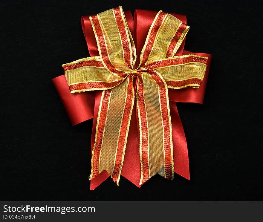 Ribbon bow for gift box. Ribbon bow for gift box