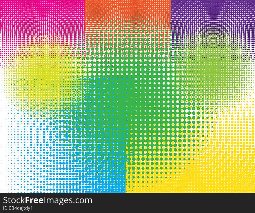 Abstract color illustration pink blue green yellow red