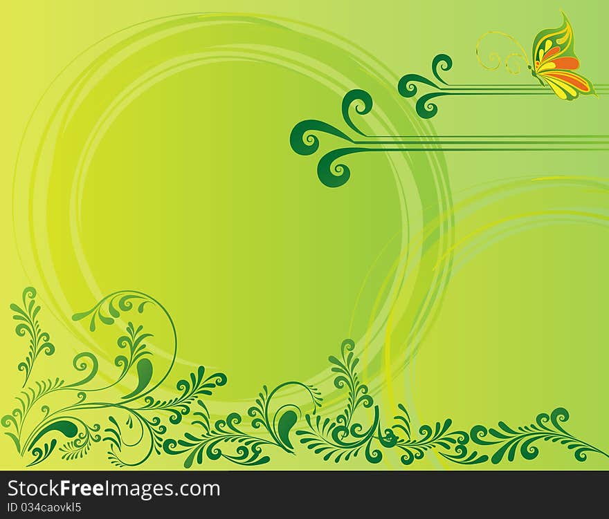 Abstract flower Illustration flower spring green