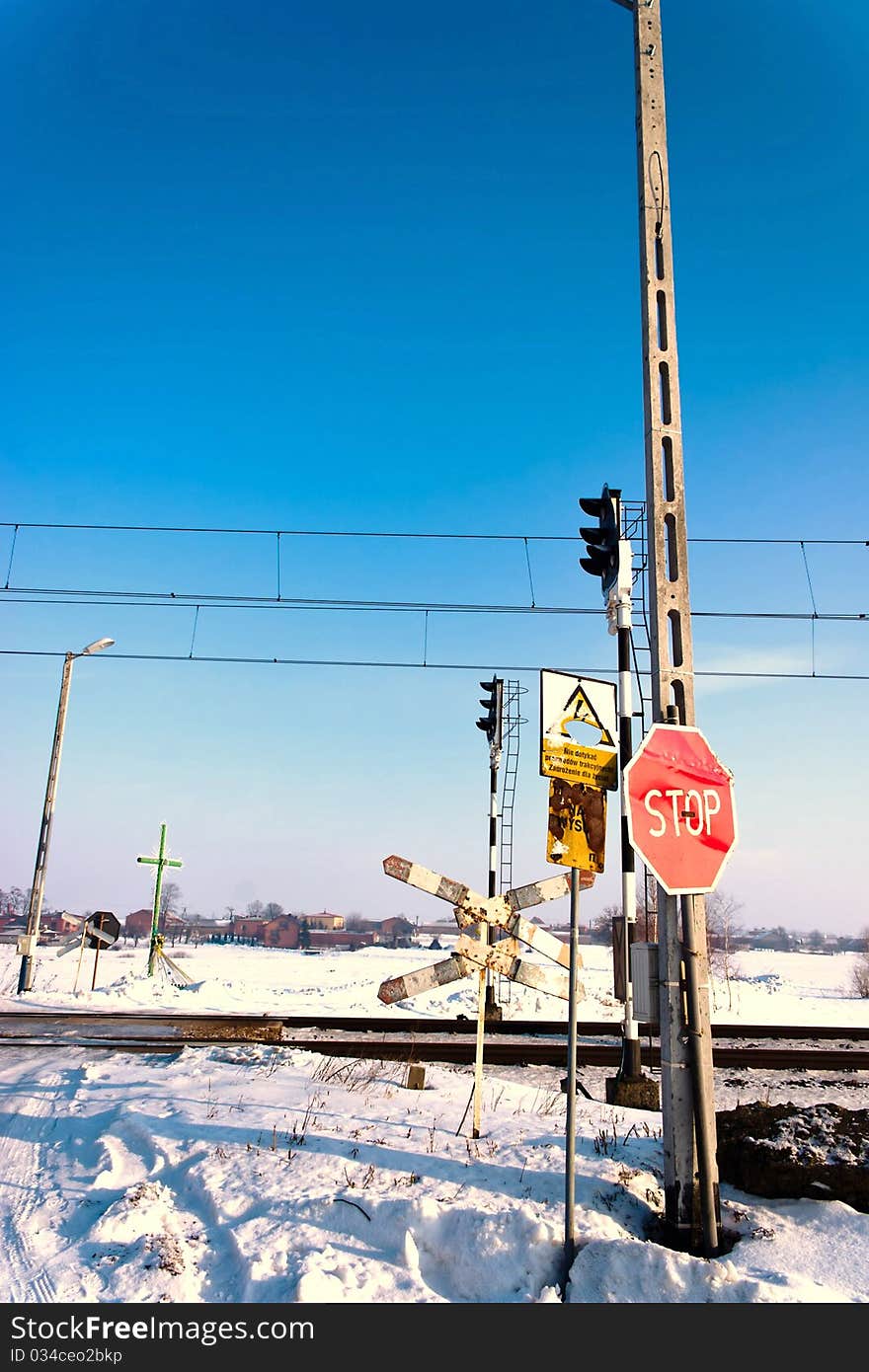 View of the railway track on a sunny day