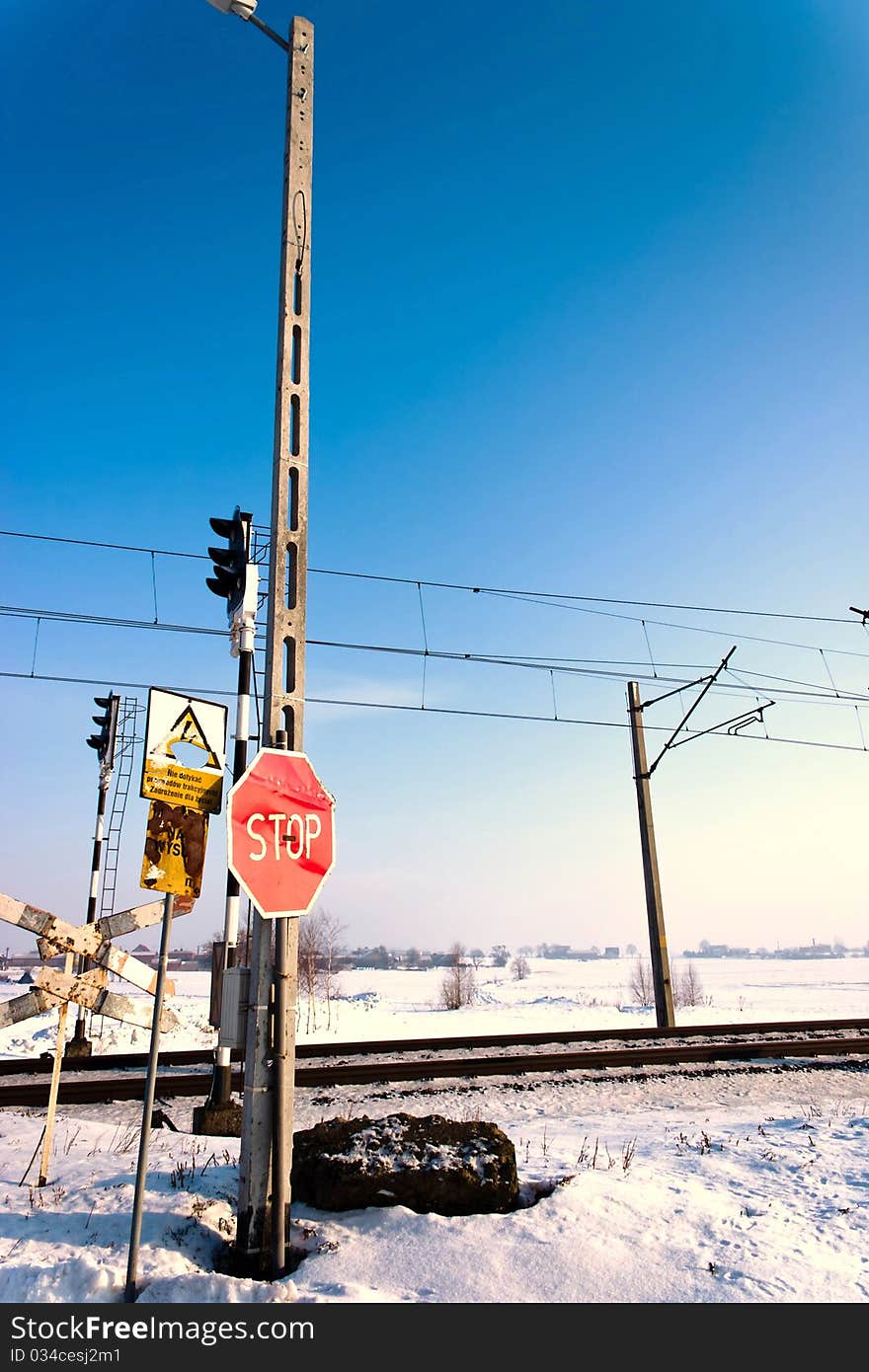 View of the railway track on a sunny day