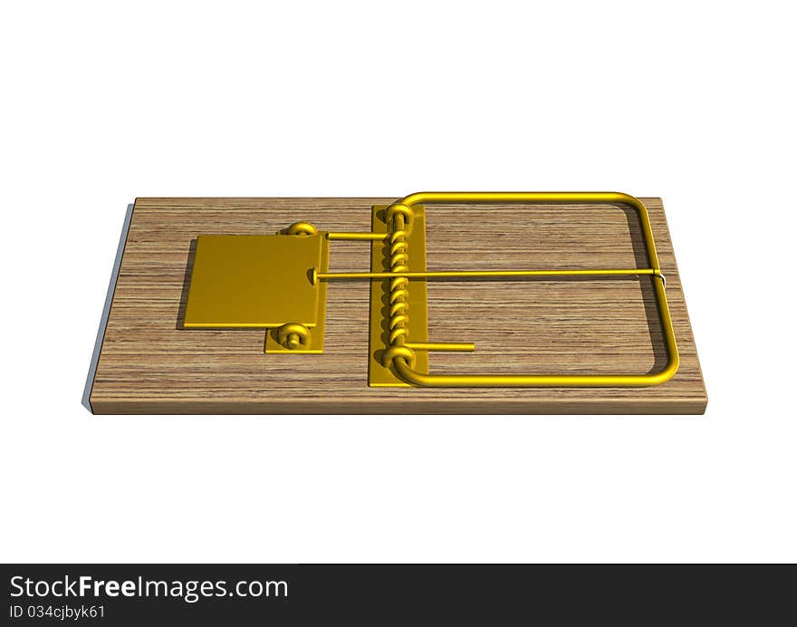 Mouse Trap isolated on white. Mouse Trap isolated on white