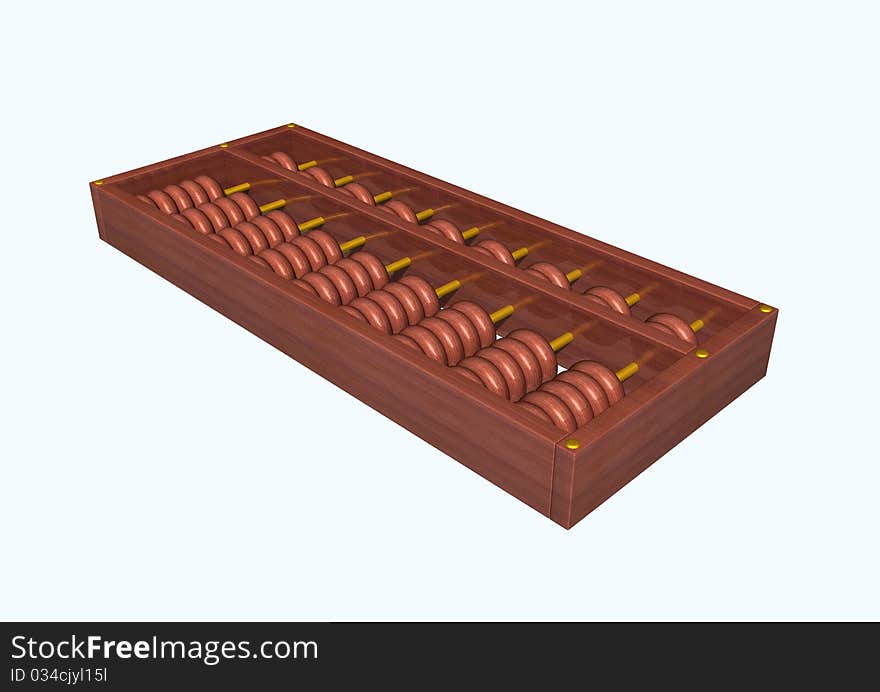 3d rendered image with abacus on white