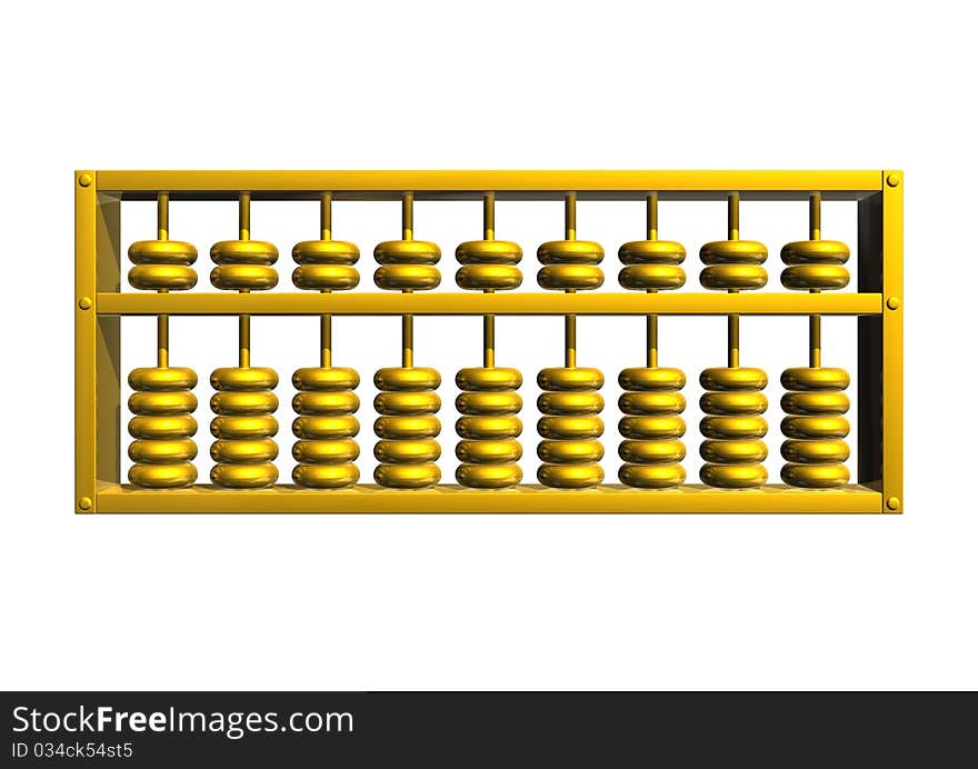 3d rendered image with abacus on white