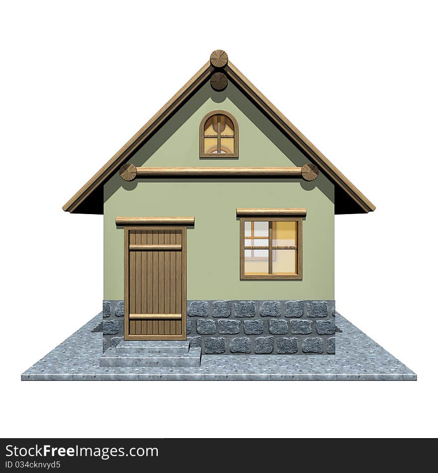 A house is on white background