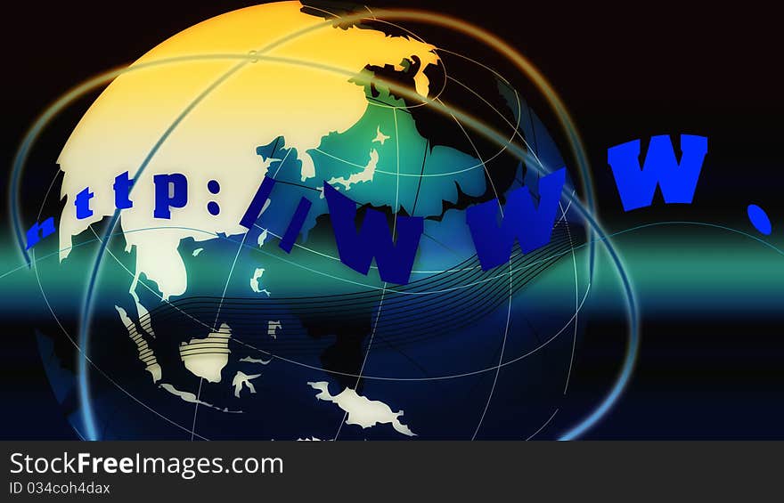 Abstract surfing world wide web background