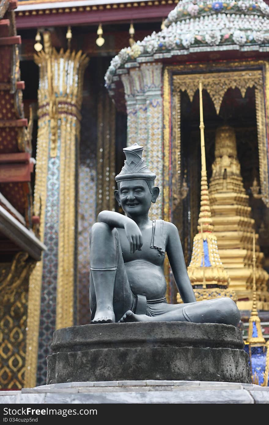 Statue on entrance in Royal Palace, Bangkok