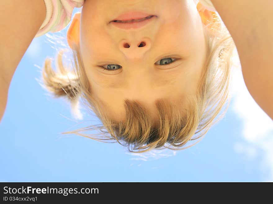 Portrait of a girl made ​​while playing on the playground