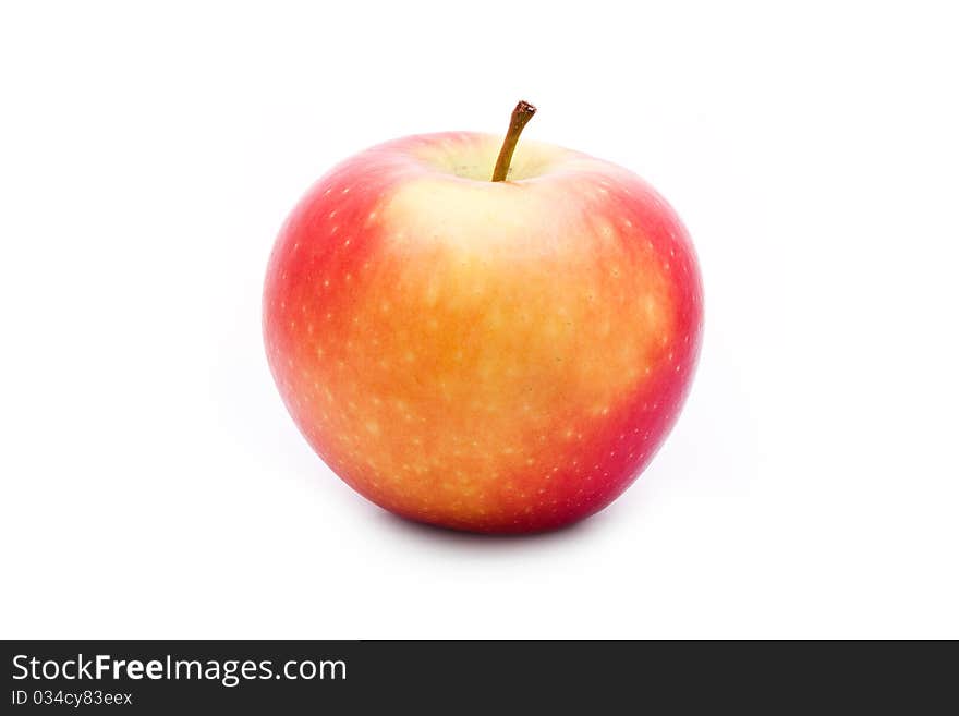 Close up shot of red apple isolated on white