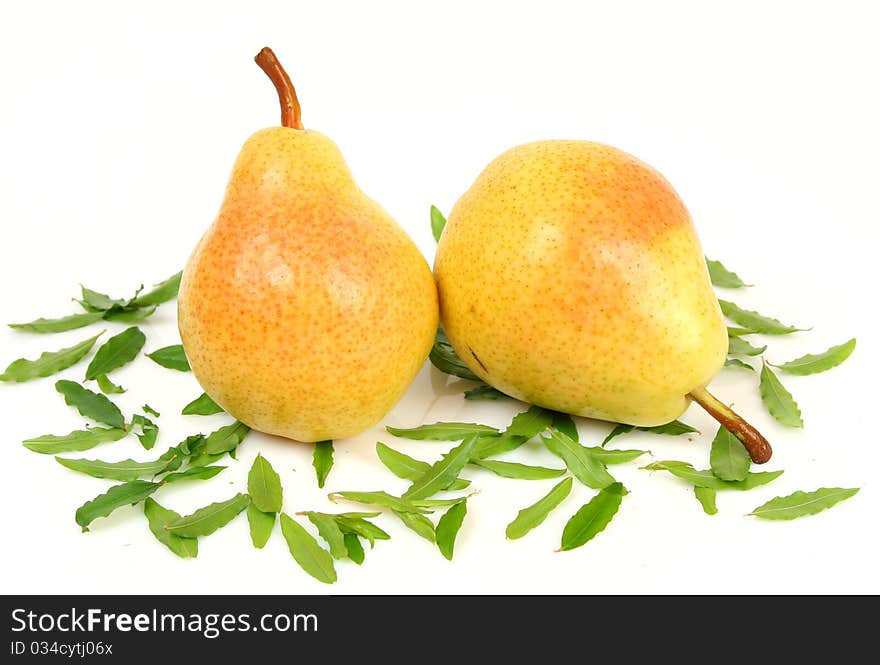 Fresh fruit on a white background