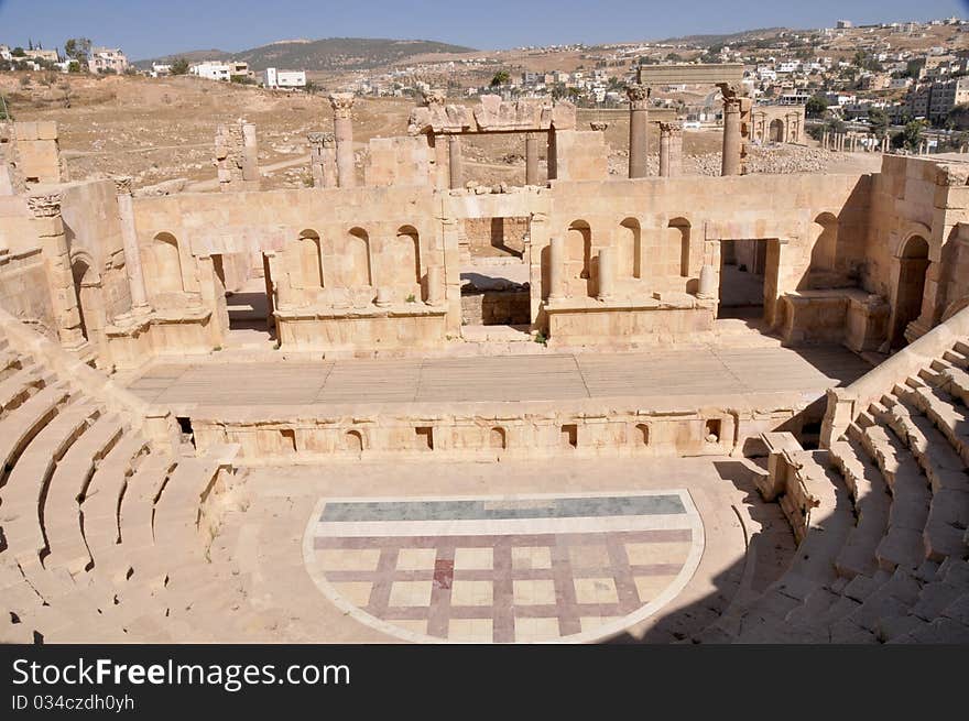 Theater in Jerash  roman ruins