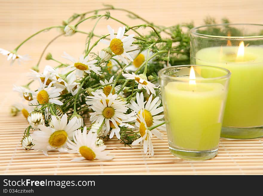 Flowers and candles