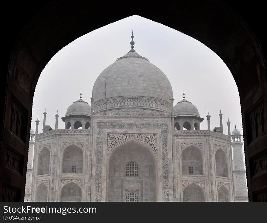 Taj Mahal, famous mausoleum at India