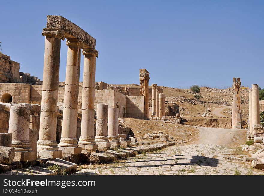 Ancient temple in Jerash ruins